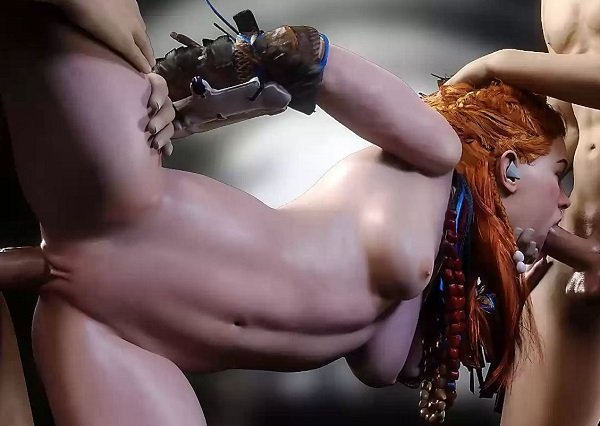 Horizon Zero Dawn rule34 - one for her mouth and one for her pussy