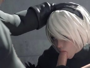 Nier Automata 3D Hentai - 2B Blowjob without blindfold